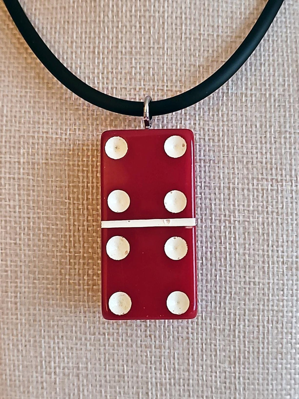 Series 3: Vintage Puremco Domino Necklace, Mid-century, Red, Number 23 of 28