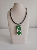 Series 2: Vintage Puremco Domino Necklace, Mid-century, Green, Number 20 of 28