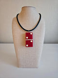 Series 3: Vintage Puremco Domino Necklace, Mid-Century, Red, Number 14 of 28