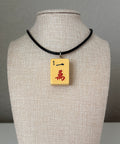 Series 11: Necklace from 1930s-1940s Vintage Mahjong Tile, One Crak, Number 10 of 144