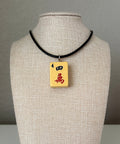 Series 11: Necklace from 1930s-1940s Vintage Mahjong Tile, Four Crak, Number 13 of 144