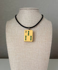 Series 11: Necklace from 1930s-1940s Vintage Mahjong Tile, Three Bam, Number 21 of 144