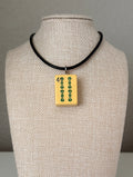 Series 11: Necklace from 1930s-1940s Vintage Mahjong Tile, Four Bam, Number 22 of 144