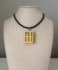 Series 11: Necklace from 1930s-1940s Vintage Mahjong Tile, Six Bam, Number 24 of 144