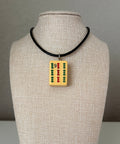 Series 11: Necklace from 1930s-1940s Vintage Mahjong Tile, Nine Bam, Number 27 of 144