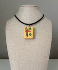 Series 11: Necklace from 1930s-1940s Vintage Mahjong Tile, Flower - Spring, Number 28 of 144