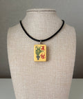 Series 11: Necklace from 1930s-1940s Vintage Mahjong Tile, Flower - Summer, Number 29 of 144