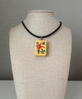 Series 11: Necklace from 1930s-1940s Vintage Mahjong Tile, Flower - Autumn, Number 30 of 144