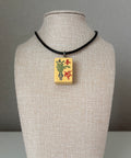 Series 11: Necklace from 1930s-1940s Vintage Mahjong Tile, Flower - Winter, Number 31 of 144