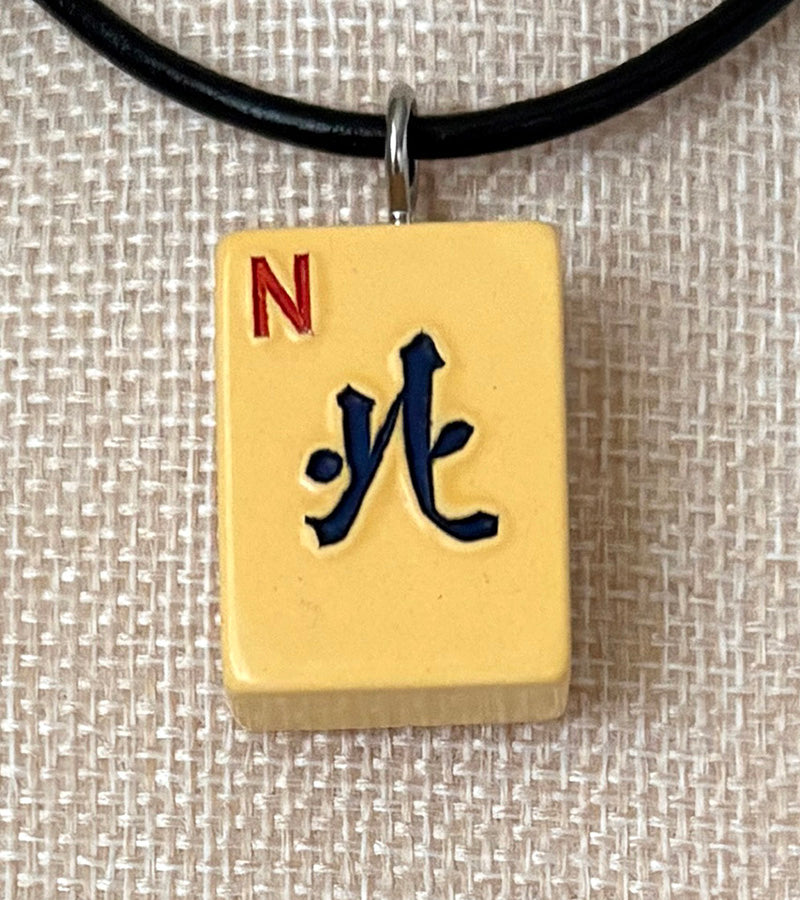 Series 11: Necklace from 1930s-1940s Vintage Mahjong Tile, North, Number 34 of 144