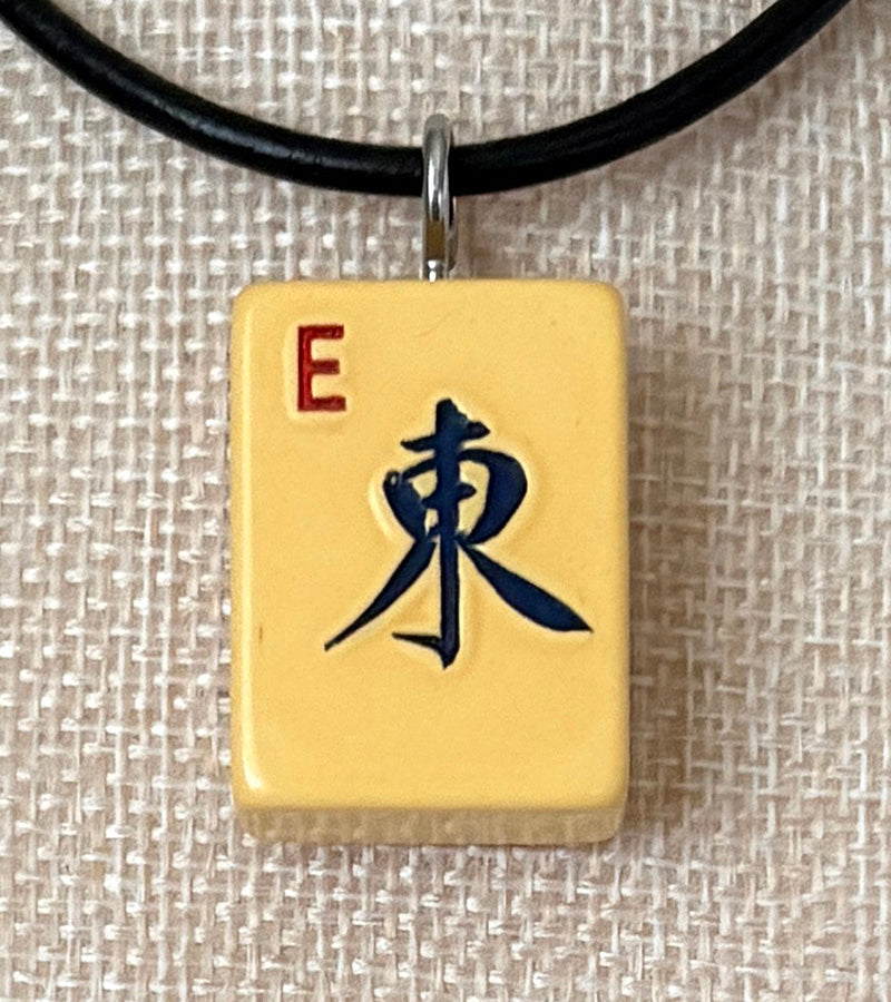 Series 11: Necklace from 1930s-1940s Vintage Mahjong Tile, East, Number 35 of 144