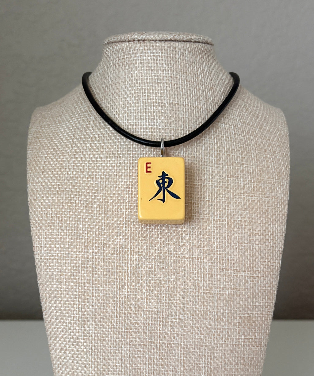 Series 11: Necklace from 1930s-1940s Vintage Mahjong Tile, East, Number 35 of 144