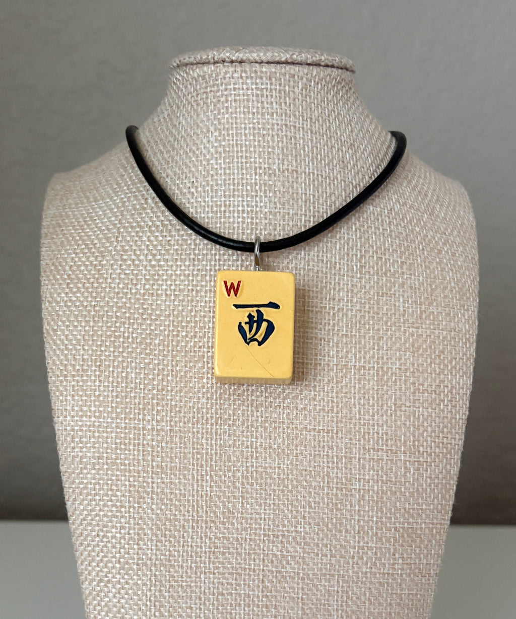 Series 11: Necklace from 1930s-1940s Vintage Mahjong Tile, West, Number 36 of 144
