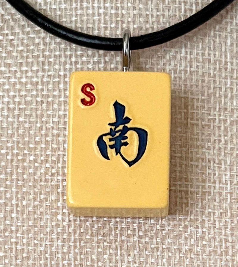 Series 11: Necklace from 1930s-1940s Vintage Mahjong Tile, South, Number 37 of 144