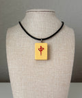 Series 11: Necklace from 1930s-1940s Vintage Mahjong Tile, Red Dragon, Number 38 of 144