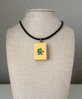 Series 11: Necklace from 1930s-1940s Vintage Mahjong Tile, Green Dragon, Number 39 of 144