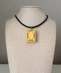 Series 11: Necklace from 1930s-1940s Vintage Mahjong Tile, White Dragon, Number 40 of 144