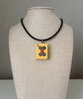 Series 11: Necklace from 1930s-1940s Vintage Mahjong Tile, Five Dot, Number 5 of 144
