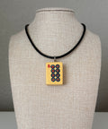 Series 11: Necklace from 1930s-1940s Vintage Mahjong Tile, Eight Dot, Number 8 of 144