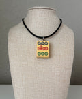 Series 11: Necklace from 1930s-1940s Vintage Mahjong Tile, Nine Dot, Number 9 of 144