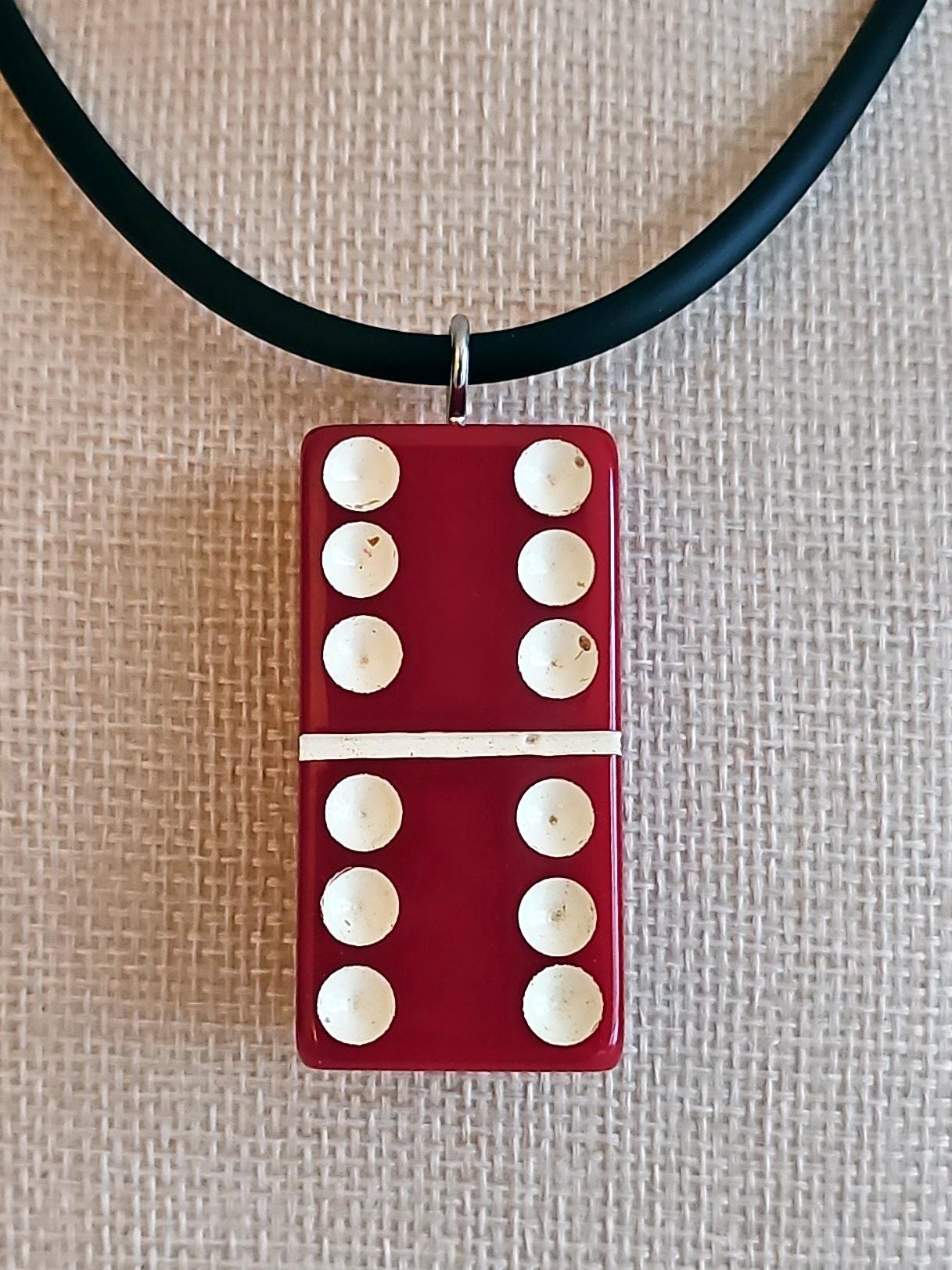Series 3: Vintage Puremco Domino Necklace, Mid-century, Red, Number 28 of 28