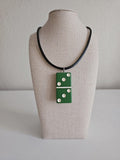 Series 2: Vintage Puremco Domino Necklace, Mid-century, Green, Number 19 of 28