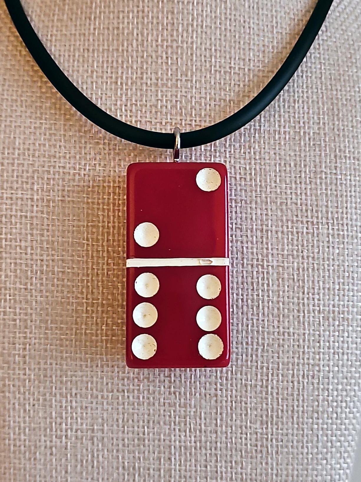 Series 3: Vintage Puremco Domino Necklace, Mid-century, Red, Number 18 of 28
