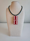 Series 3: Vintage Puremco Domino Necklace, Mid-century, Red, Number 28 of 28