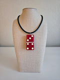Series 3: Vintage Puremco Domino Necklace, Mid-century, Red, Number 20 of 28