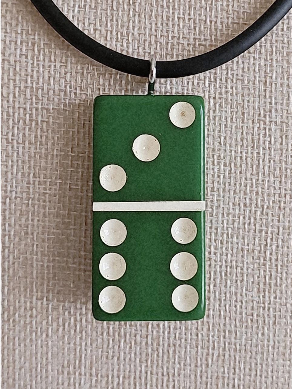 Series 2: Vintage Puremco Domino Necklace, Mid-Century, Green, Number 22 of 28