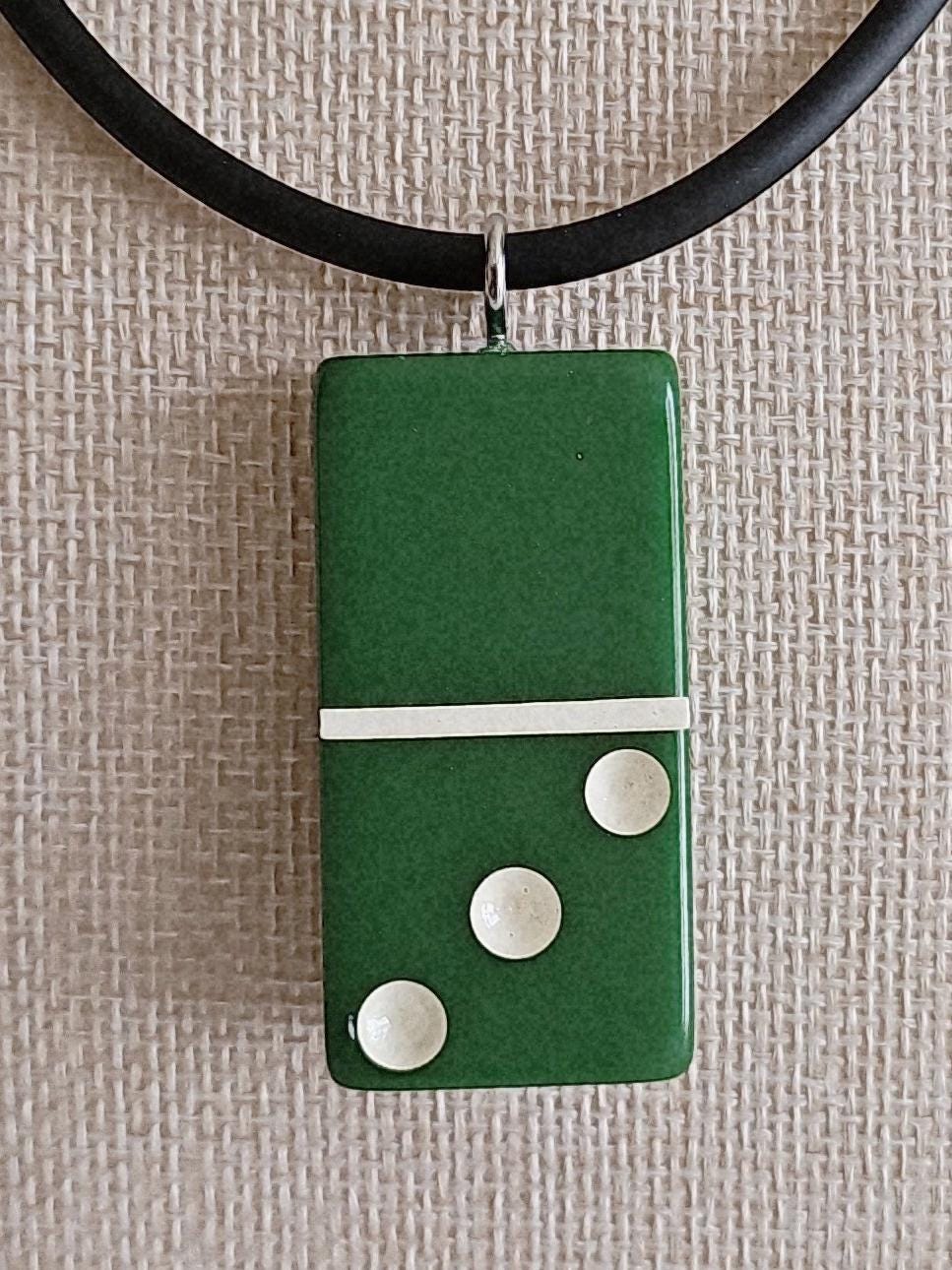 Series 2: Vintage Puremco Domino Necklace, Mid-century, Green, Number 4 of 28