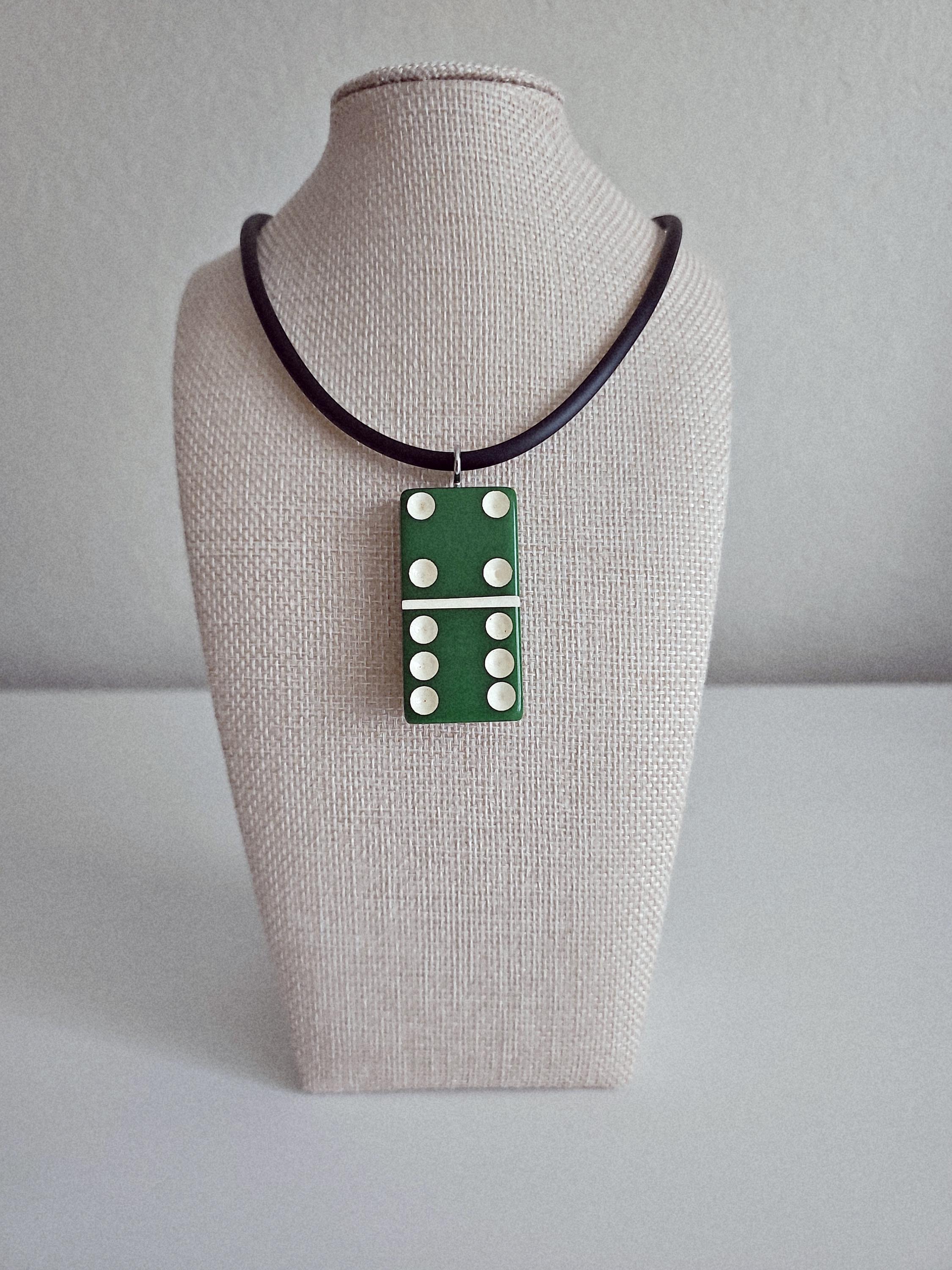 Series 2: Vintage Puremco Domino Necklace, Mid-century, Green, Number 25 of 28