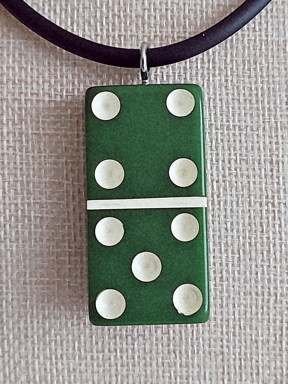 Series 2: Vintage Puremco Domino Necklace, Mid-century, Green, Number 24 of 28