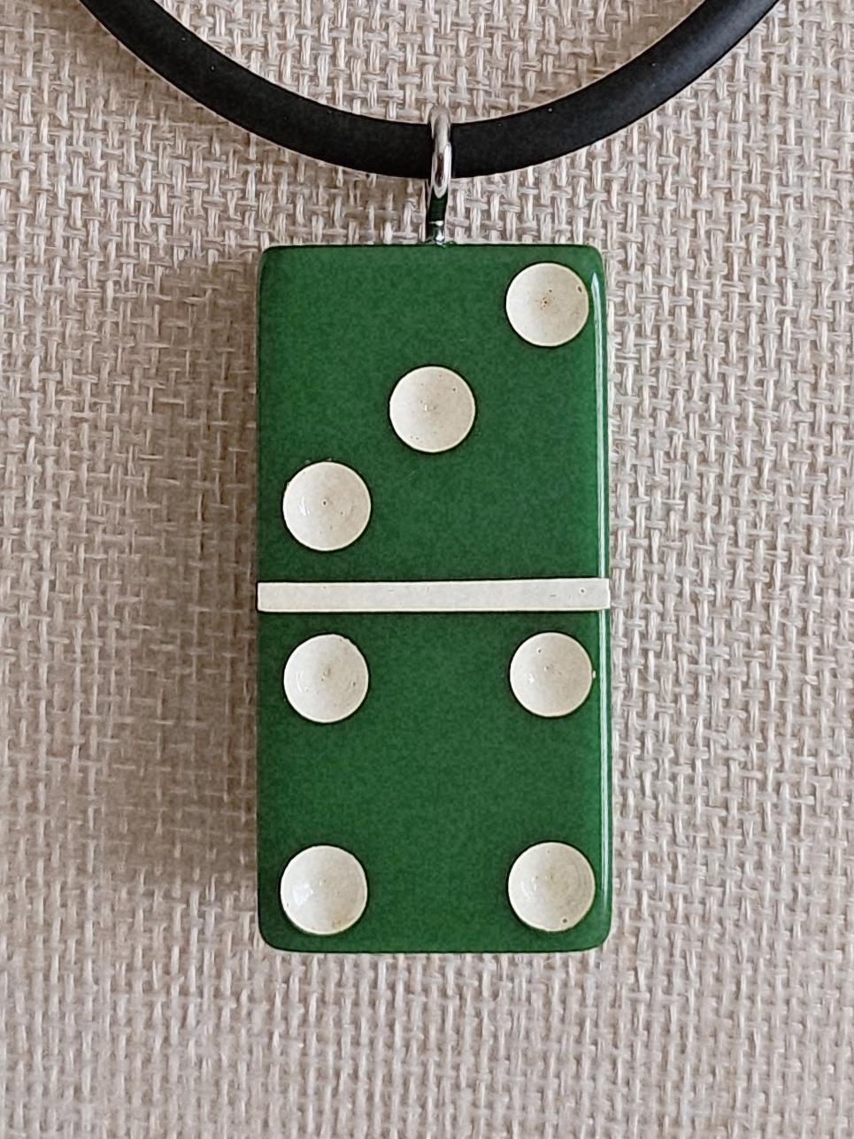 Series 2: Vintage Puremco Domino Necklace, Mid-century, Green, Number 20 of 28