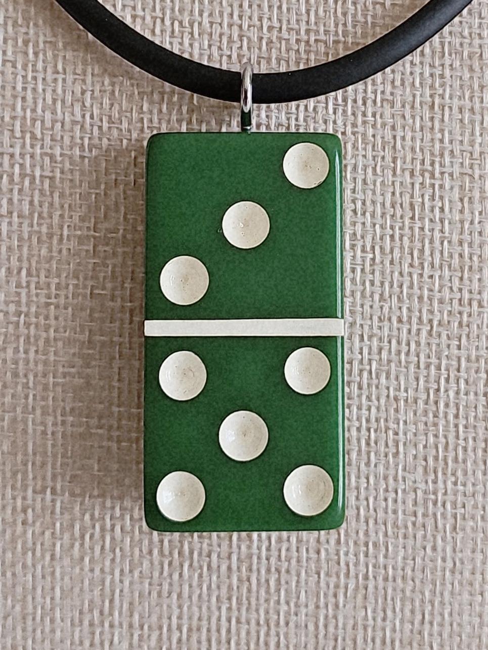 Series 2: Vintage Puremco Domino Necklace, Mid-century, Green, Number 21 of 28