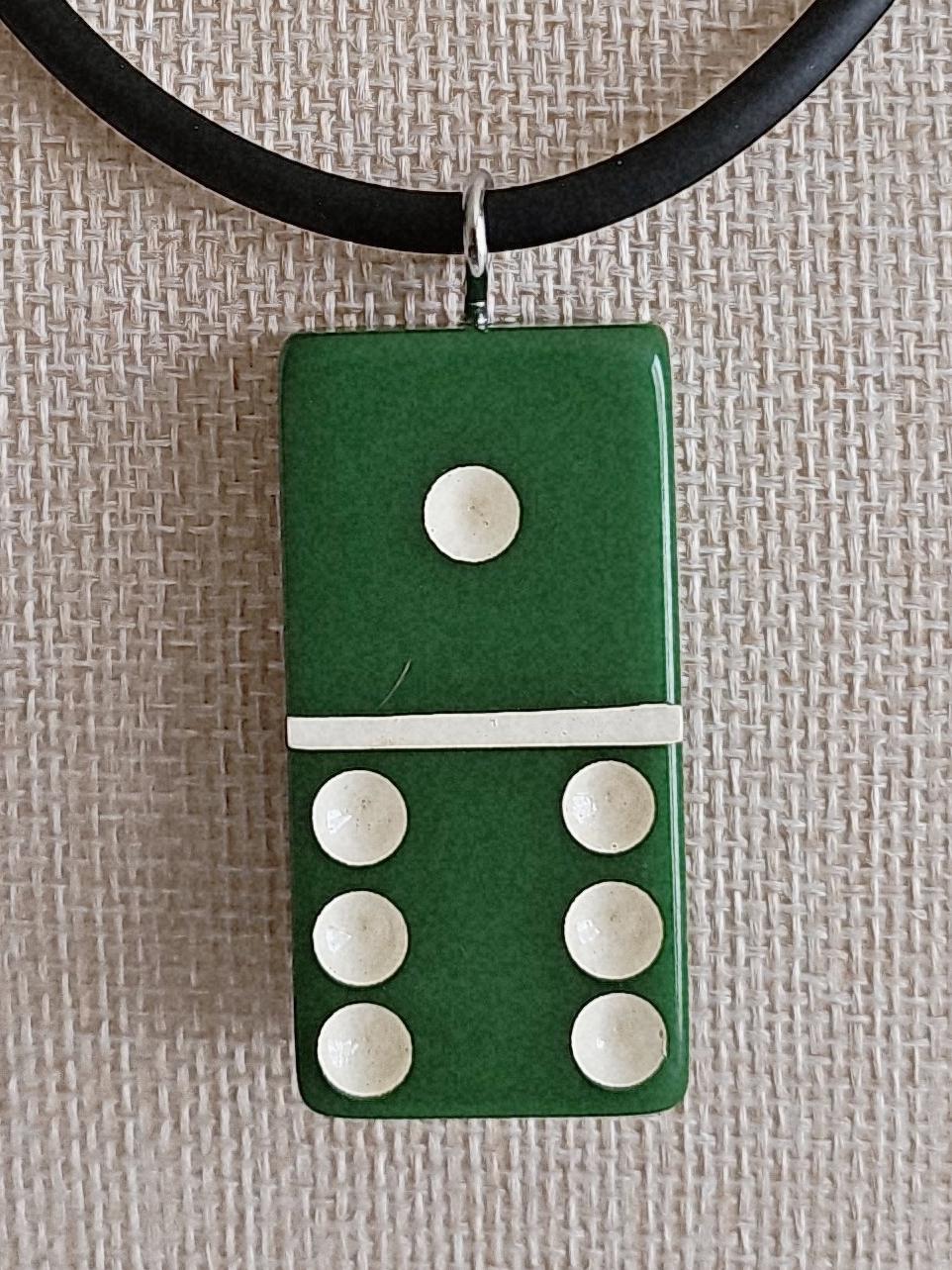 Series 2: Vintage Puremco Domino Necklace, Mid-century, Green, Number 13 of 28