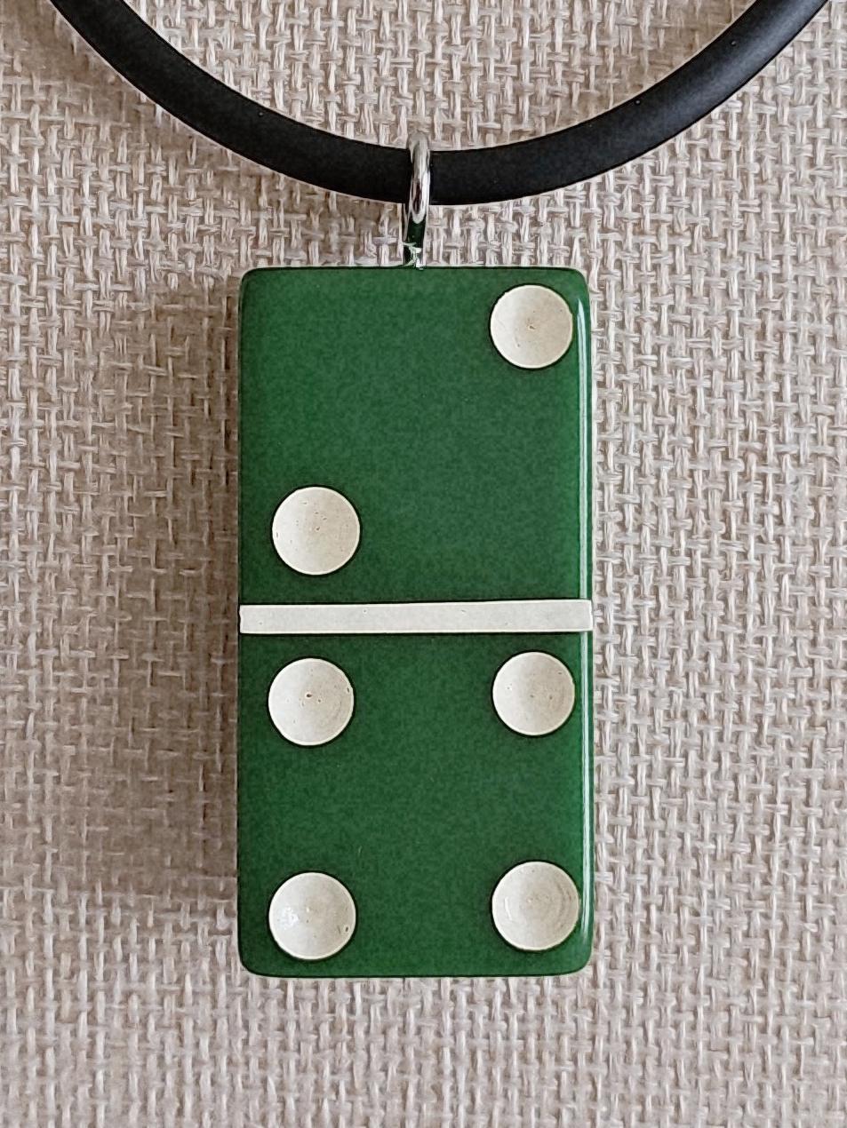 Series 2: Vintage Puremco Domino Necklace, Mid-century, Green, Number 16 of 28