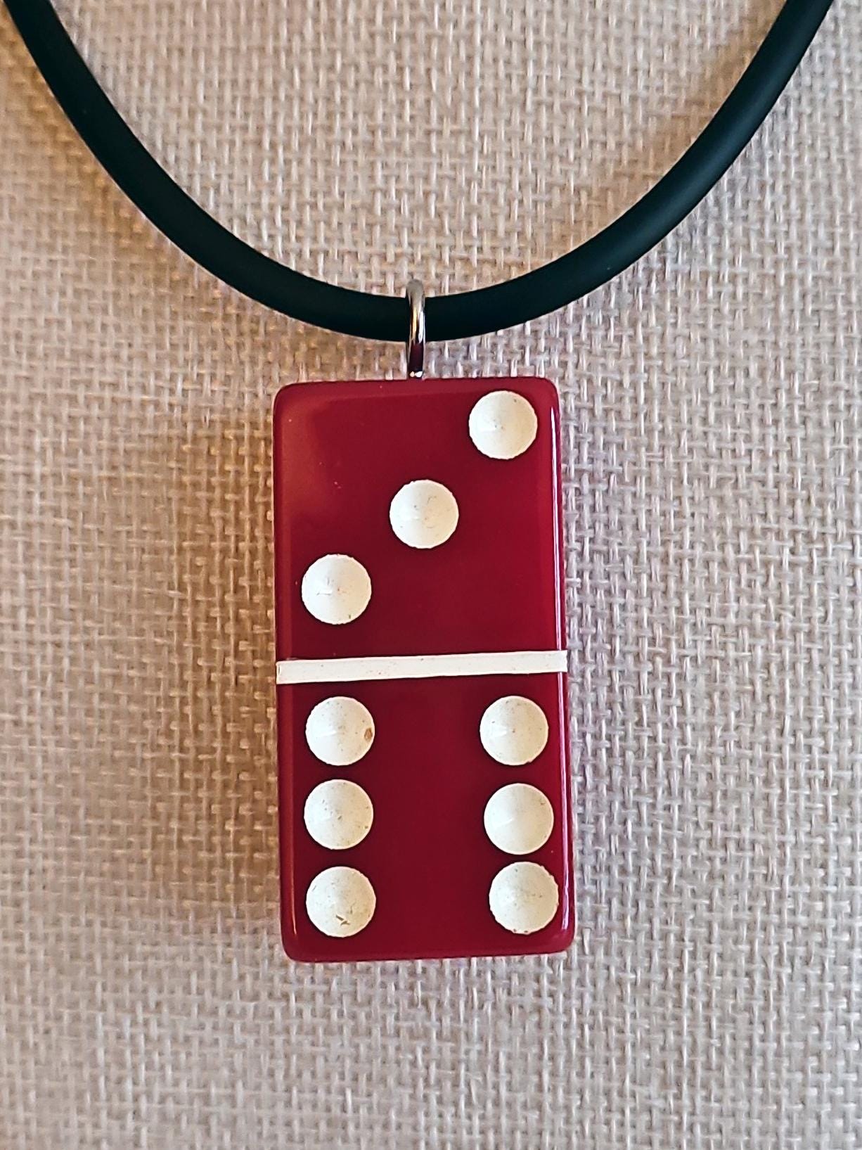 Series 3: Vintage Puremco Domino Necklace, Mid-century, Red, Number 22 of 28