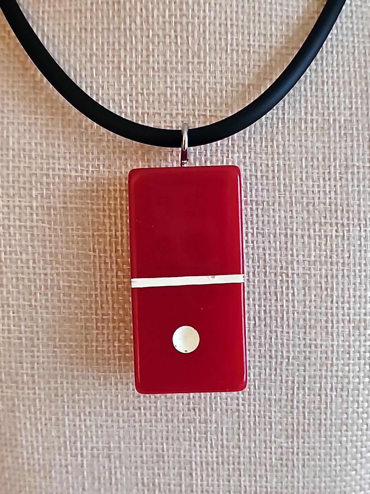 Series 3: Vintage Puremco Domino Necklace, Mid-century, Red, Number 2 of 28