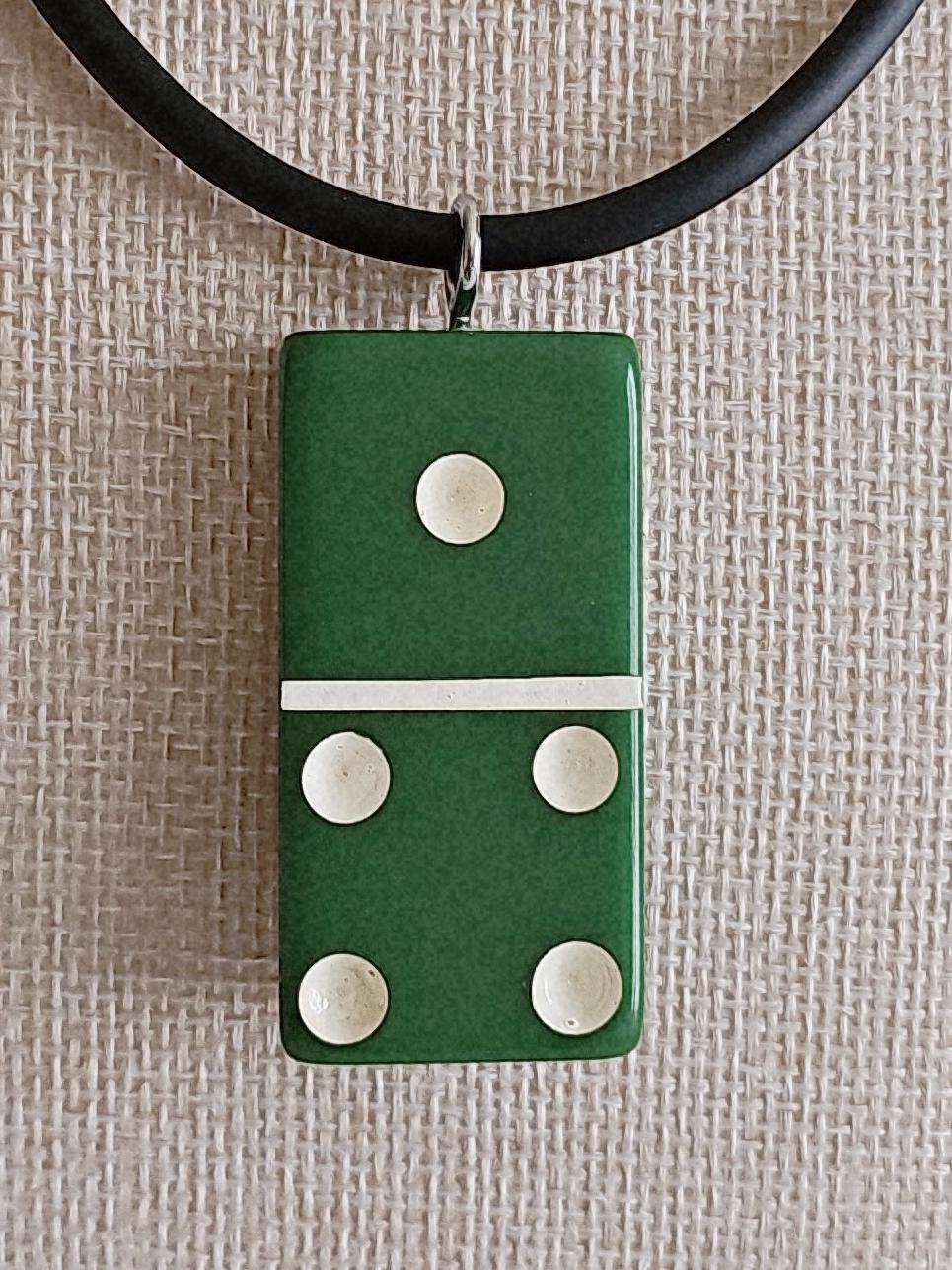 Series 2: Vintage Puremco Domino Necklace, Mid-century, Green, Number 11 of 28