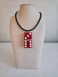 Series 3: Vintage Puremco Domino Necklace, Mid-century, Red, Number 22 of 28