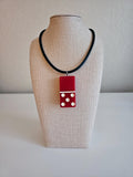 Series 3: Vintage Puremco Domino Necklace, Mid-century, Red, Number 6 of 28
