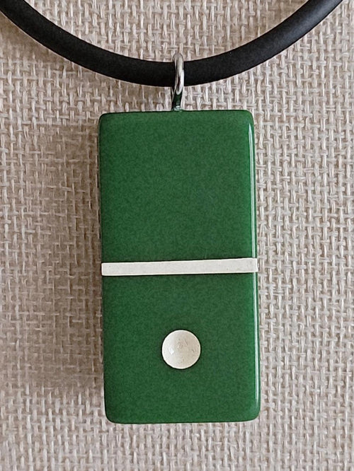Series 2: Vintage Puremco Domino Necklace, Mid-century, Green, Number 2 of 28