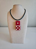 Series 3: Vintage Puremco Domino Necklace, Mid-century, Red, Number 12 of 28
