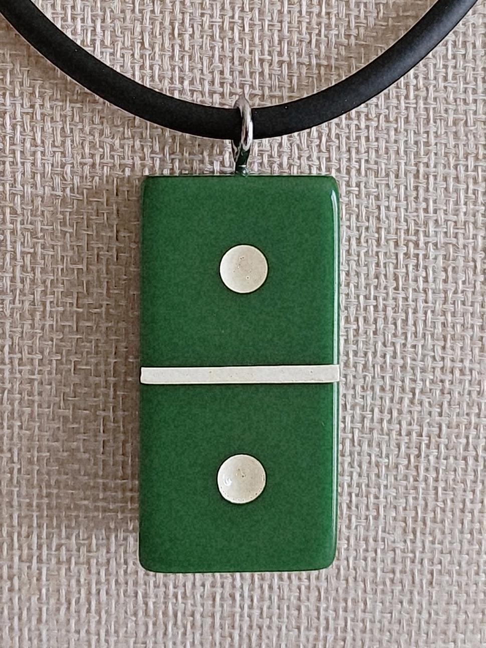 Series 2: Vintage Puremco Domino Necklace, Mid-century, Green, Number 8 of 28
