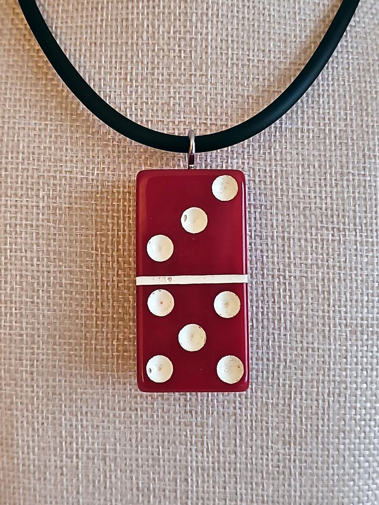Series 3: Vintage Puremco Domino Necklace, Mid-century, Red, Number 21 of 28