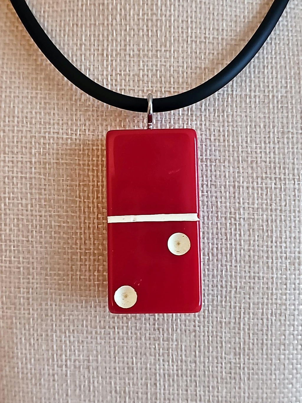 Series 3: Vintage Puremco Domino Necklace, Mid-century, Red, Number 3 of 28