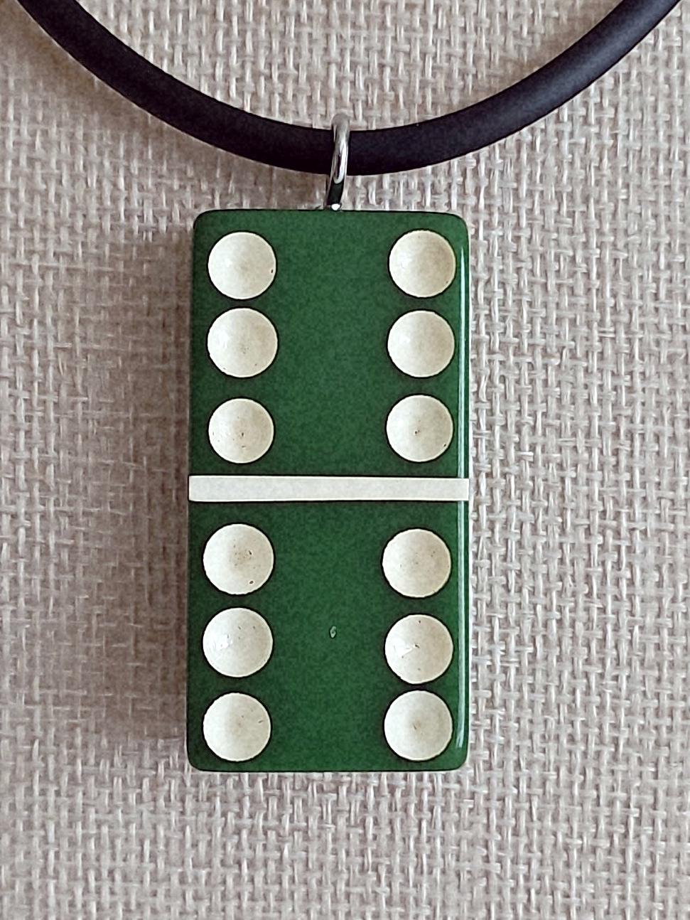 Series 2: Vintage Puremco Domino Necklace, Mid-century, Green, Number 28 of 28