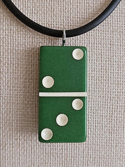Series 2: Vintage Puremco Domino Necklace, Mid-century, Green, Number 15 of 28