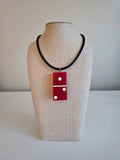 Series 3: Vintage Puremco Domino Necklace, Mid-century, Red, Number 9 of 28